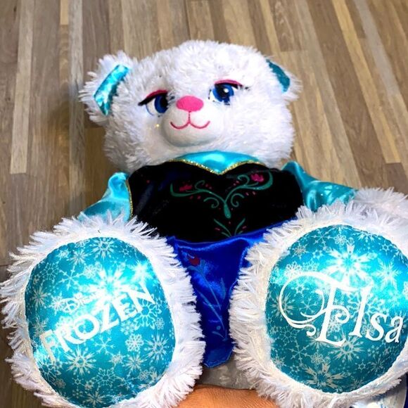 Build a bear Disney’s frozen Elsa bear snowflake stuffed animal shimmer glitter - Picture 5 of 7